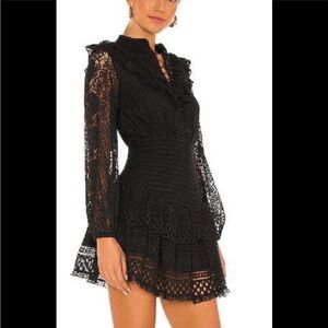 HEMANT & NANDITA Black Lace Mini Dress